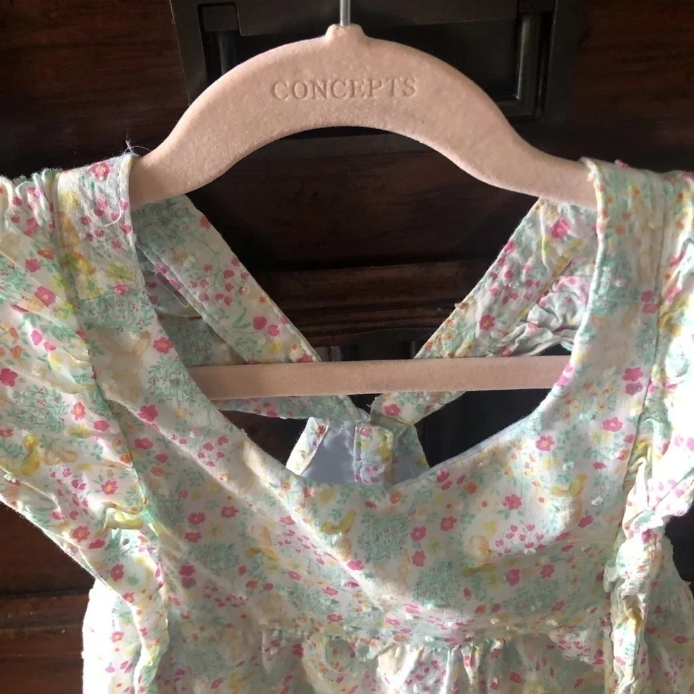 Shabby Chic white floral easter dress in size 6